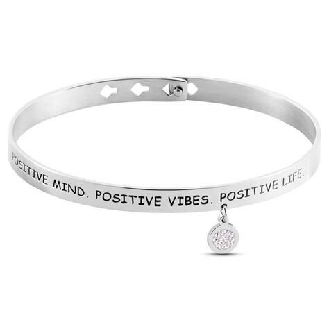 Bangle Lady Message Acciaio Cristallo - Bracciali Rigidi Donna | Stroili