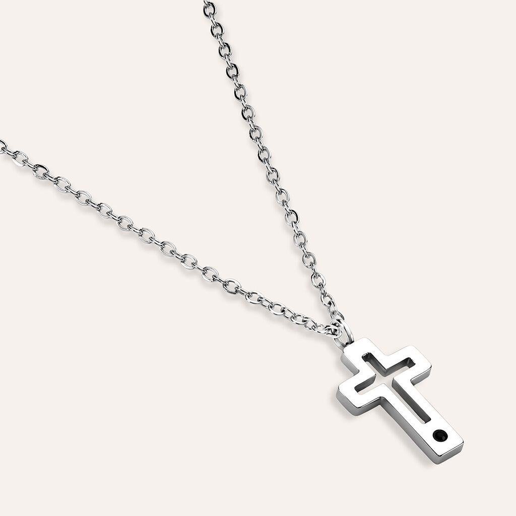 Collana Man Code Acciaio Cristallo