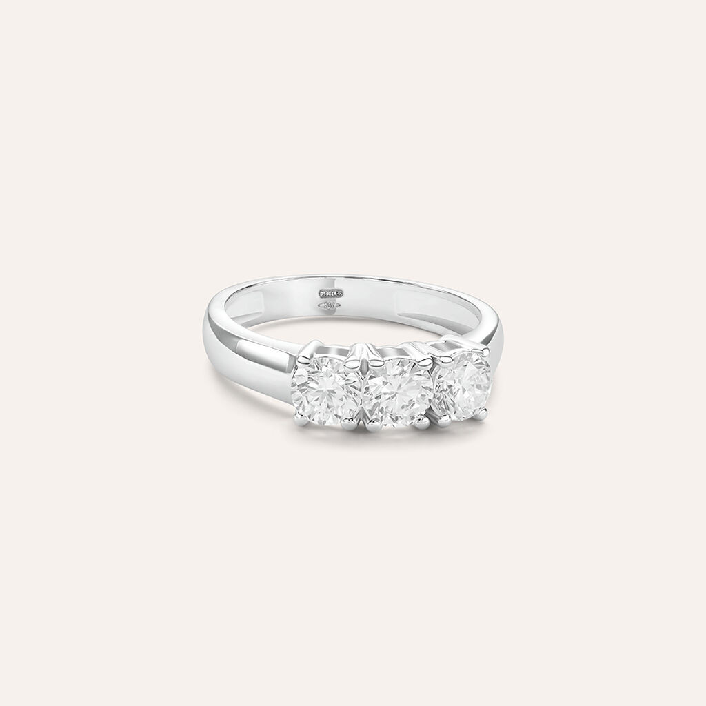 Anello Trilogy Diamade Oro Bianco Diamante Lab-Grown - Anelli con Pietre Donna | Stroili