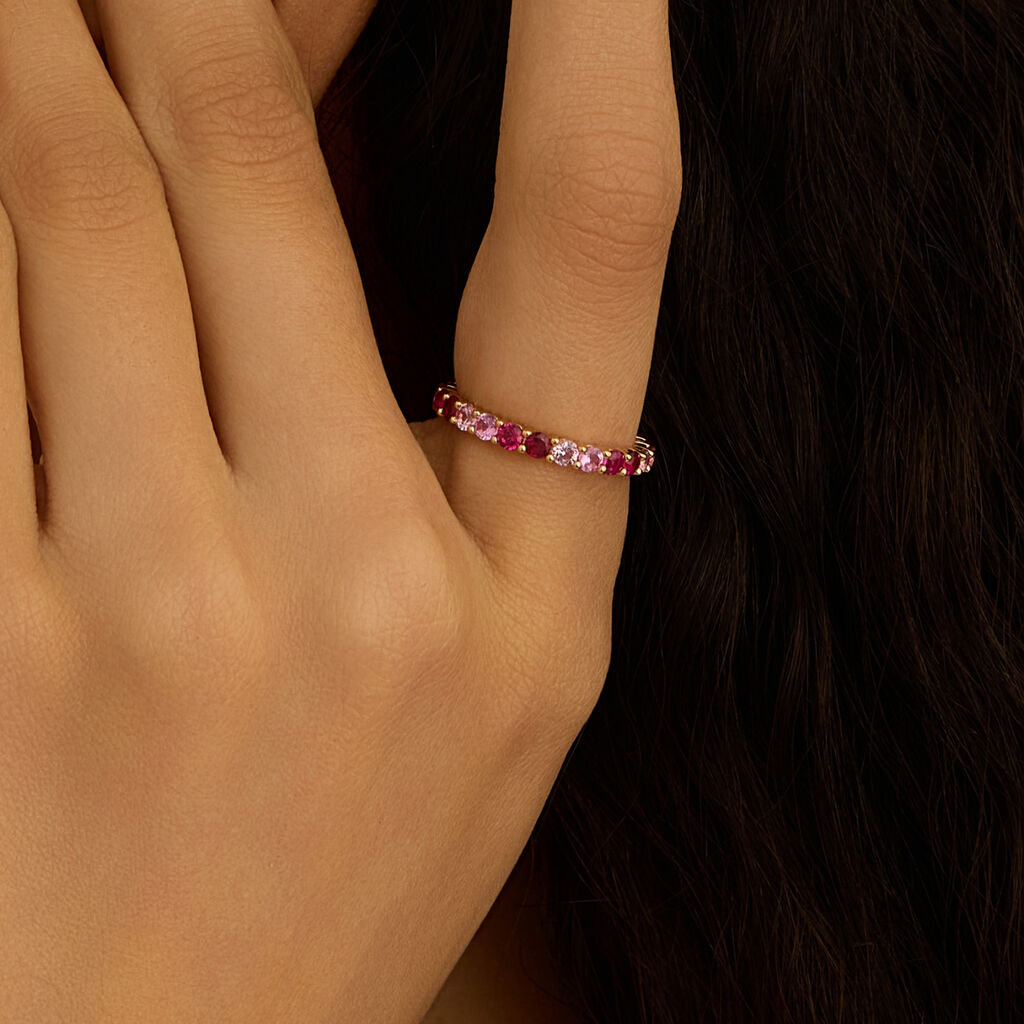 Anello Eternity Golden Dream Placcato Oro Giallo Cubic Zirconia