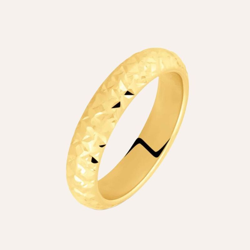 Fede Classica Leggera Diamantata 4 mm Oro Giallo - Anelli con Incisione Donna | Stroili