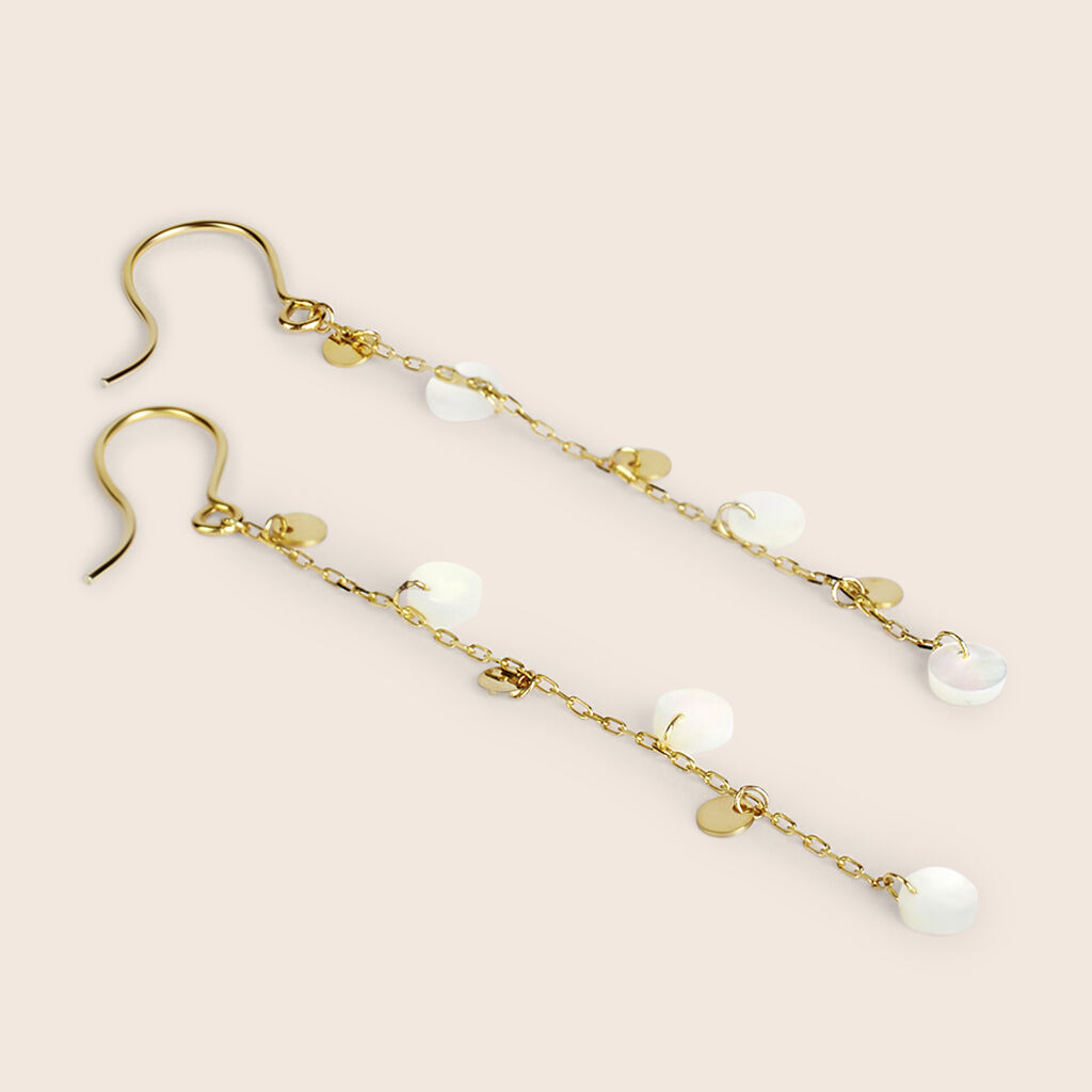 Orecchini Pendenti Beverly Oro Giallo Madreperla