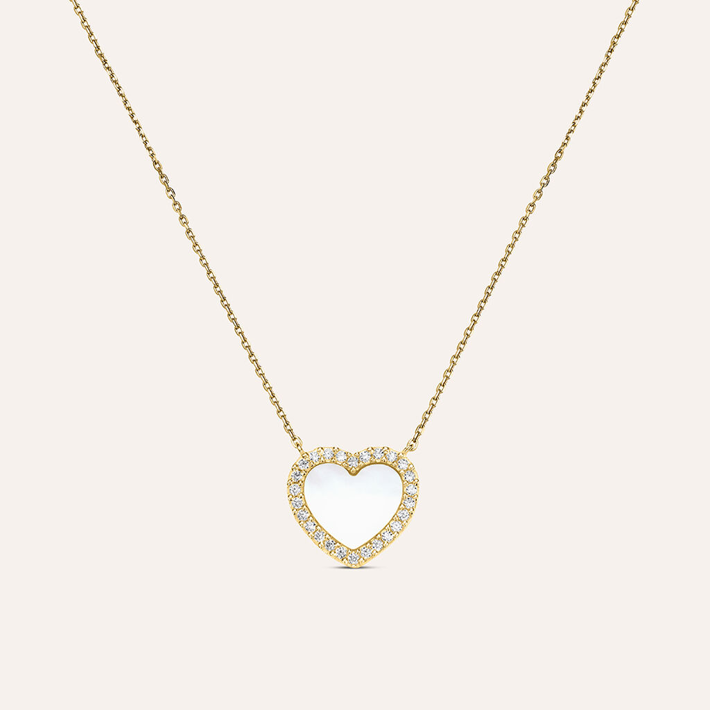 Collana Beverly Oro Giallo Madreperla Cubic Zirconia