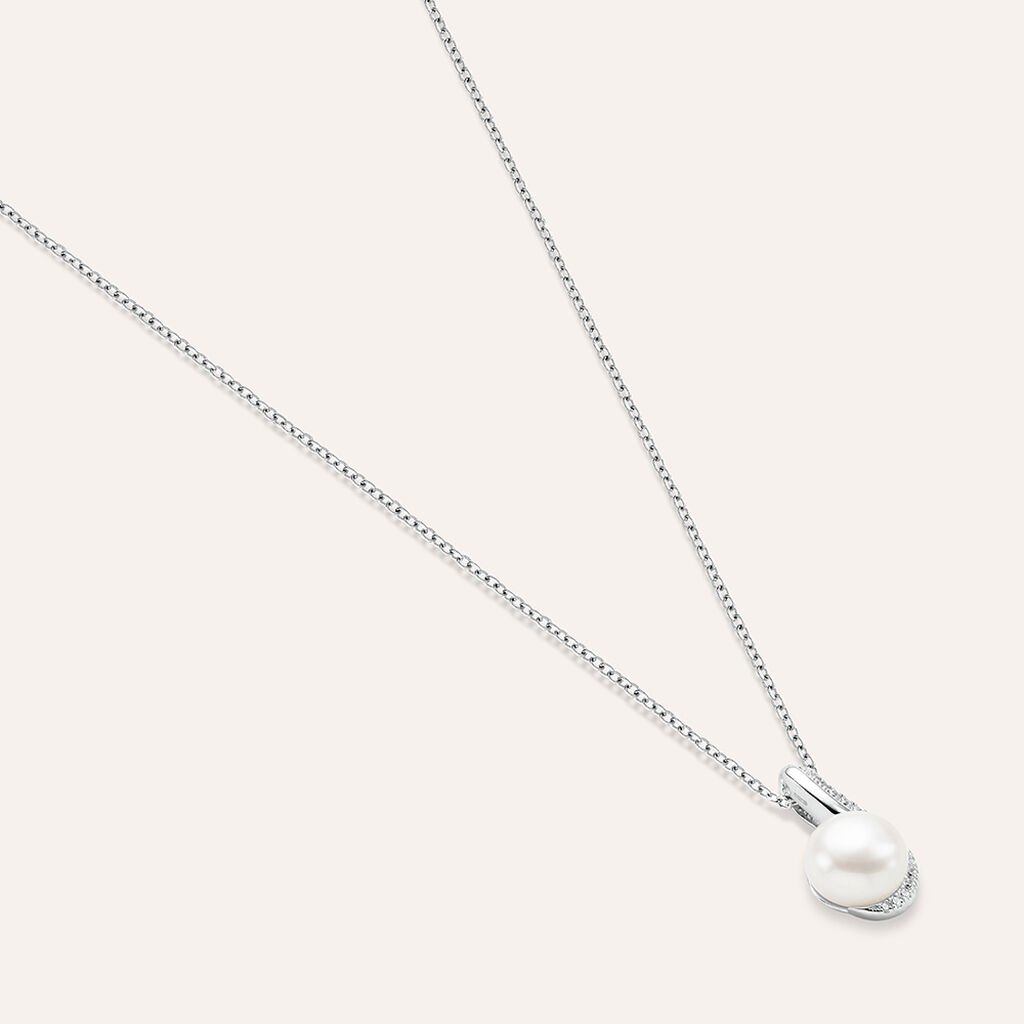 Collana Silver Pearls Argento Rodiato Cubic Zirconia Perla sintentica - Collane Donna | Stroili