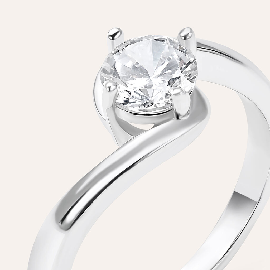 Anello Solitario Silver Elegance Argento Rodiato Cubic Zirconia - Anelli con Pietre Donna | Stroili