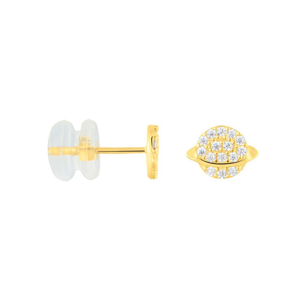 Orecchini Lobo Bon Ton Oro Giallo Cubic Zirconia
