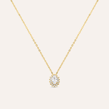 Collana Silver Glow Argento Dorato Cubic Zirconia
