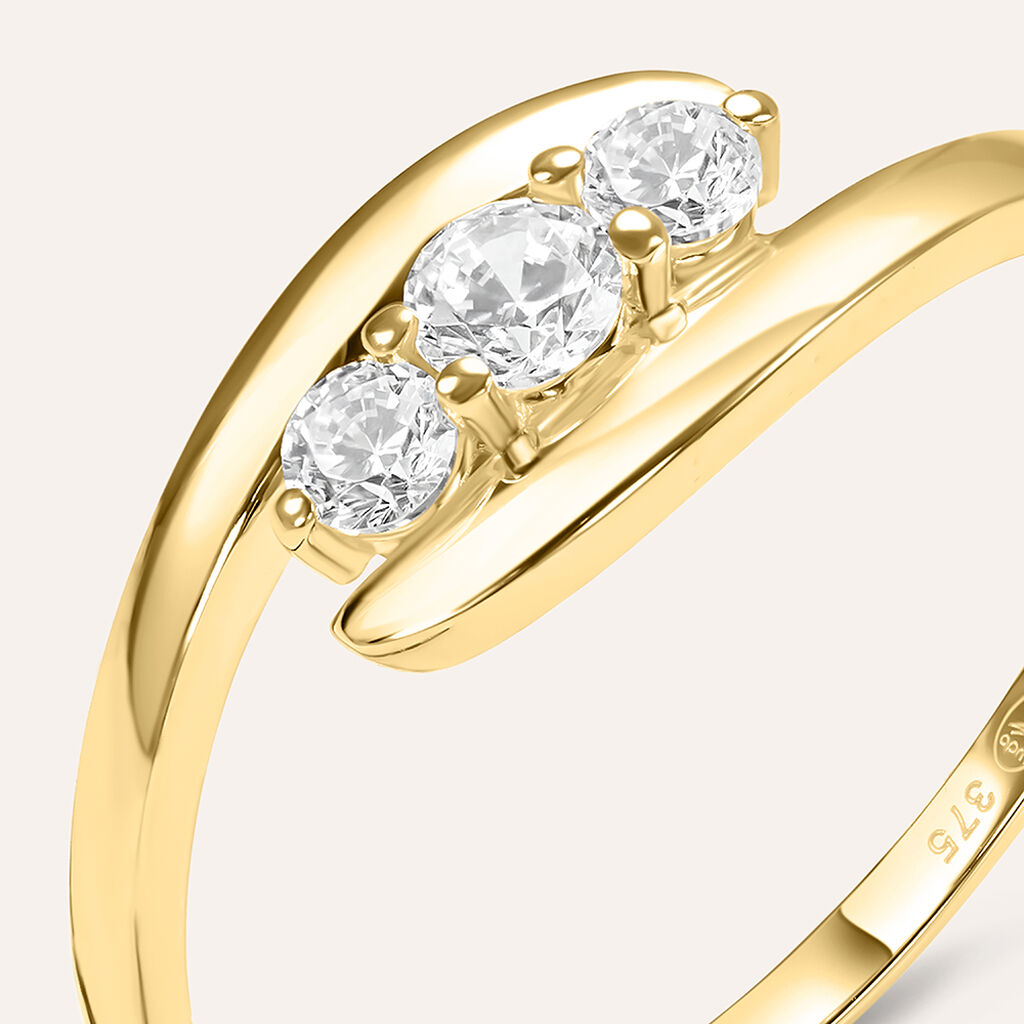 Anello Trilogy Claire Oro Giallo Cubic Zirconia