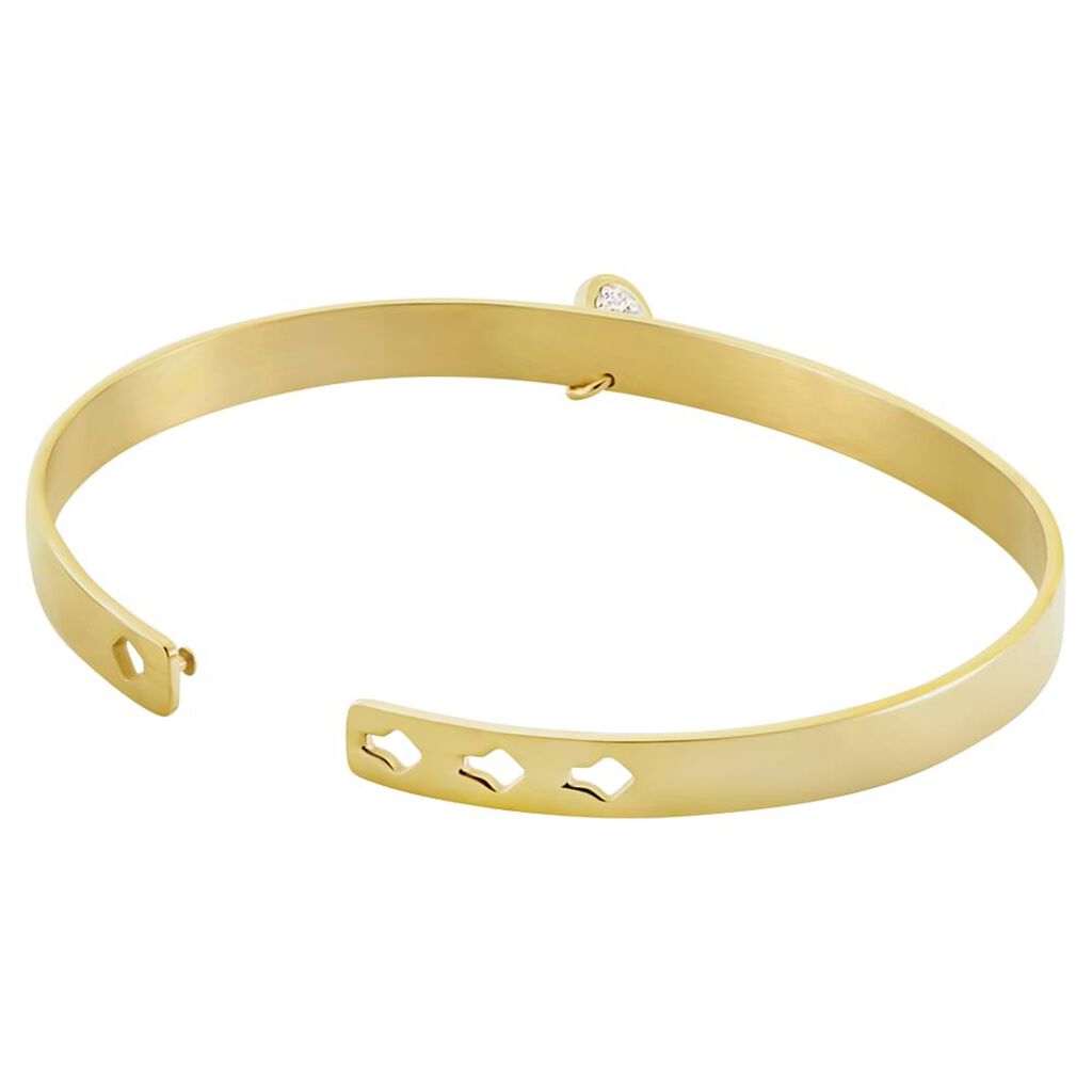 Bangle Lady Message Acciaio Dorato Love e Cristalli - Bracciali Donna | Stroili