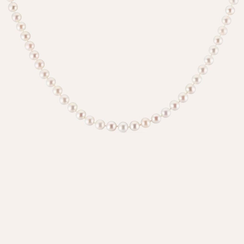 Collana Gabrielle Oro Bianco Perla D'Acqua Dolce