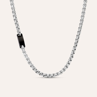 Collana Man Code Acciaio Bicolore Bianco / Nero