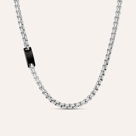 Collana Man Code Acciaio Bicolore Bianco / Nero - Collane Uomo | Stroili