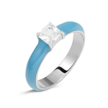 Anello Solitario Lady Sweet Acciaio Cristallo