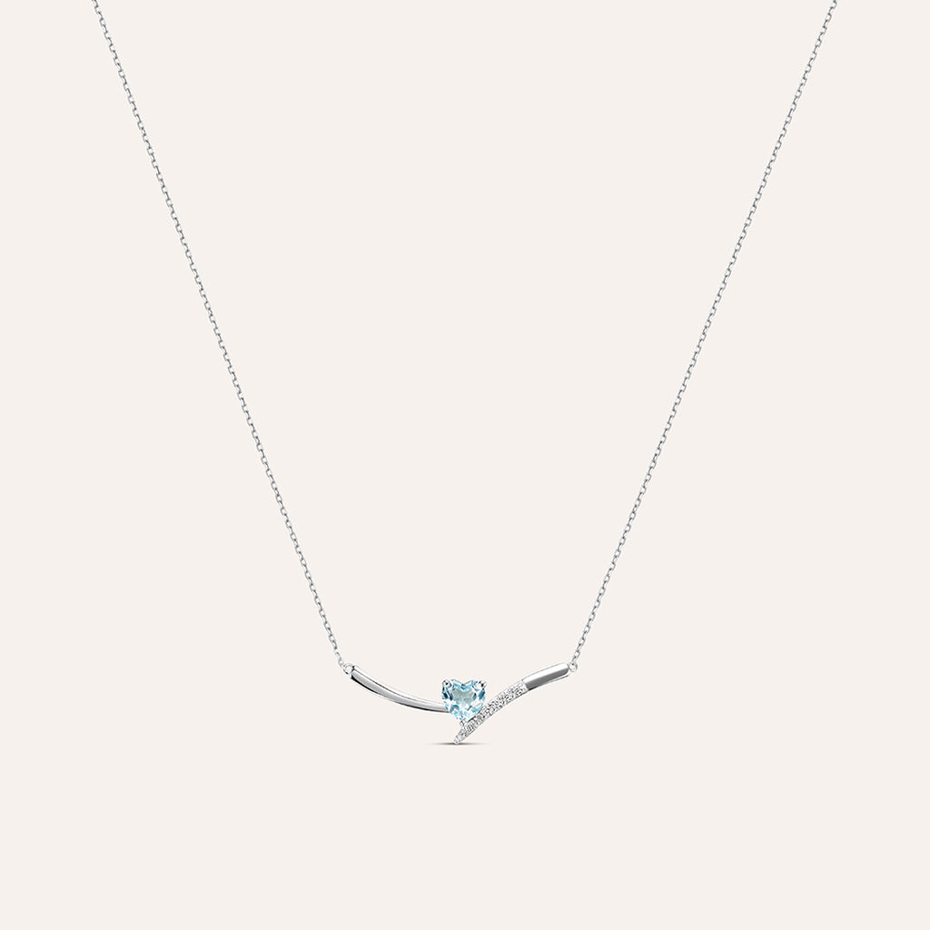 Collana Punto Luce Amélie Oro Bianco Topazio Cubic Zirconia