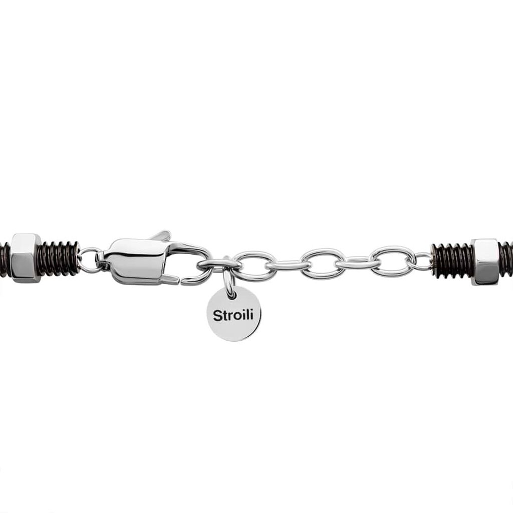Bracciale Man Code Acciaio Bicolore Bianco / Nero - Bracciali Uomo | Stroili