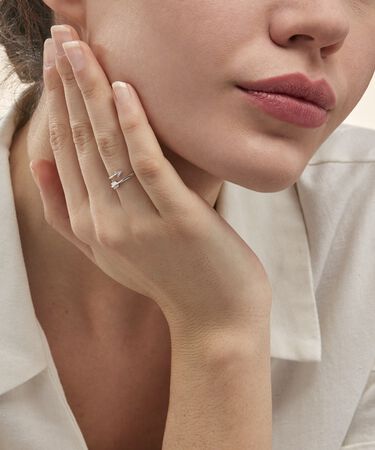 Anello Fantasia Sophia Oro Bianco Diamante