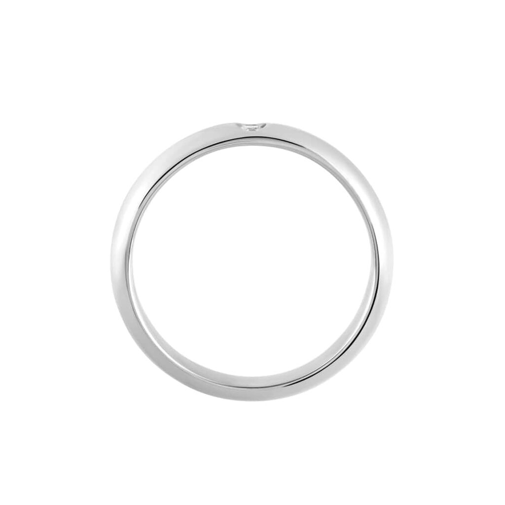 Fede Classica Leggera 3.2 mm Oro Bianco Diamante - Anelli con Incisione Unisex | Stroili