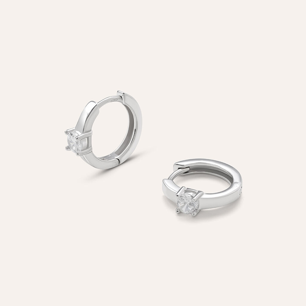 Orecchini A Cerchio Silver Elegance Argento Rodiato Cubic Zirconia - Orecchini a Cerchio Donna | Stroili