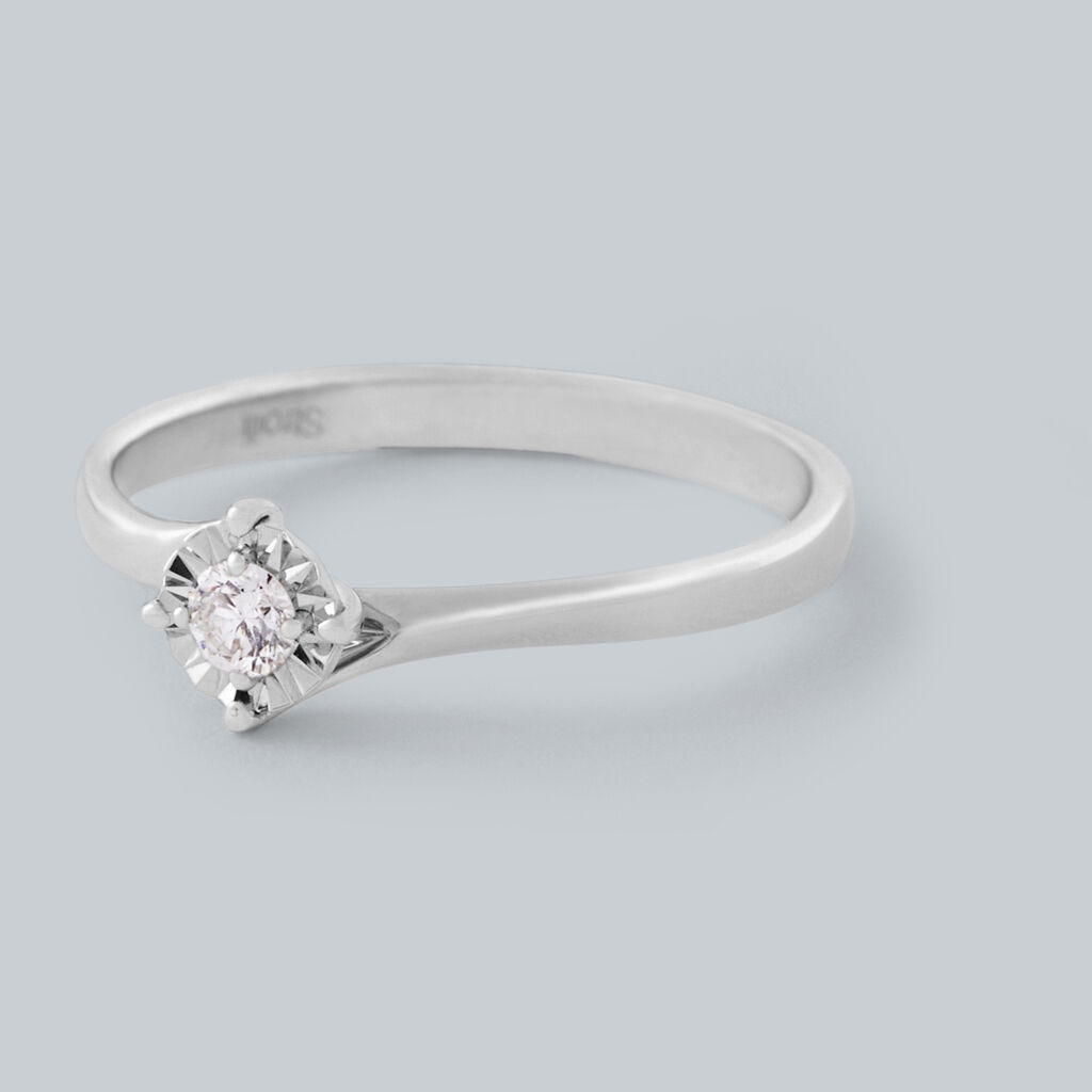 Anello Solitario Valentino Diamotion Oro Bianco Diamante