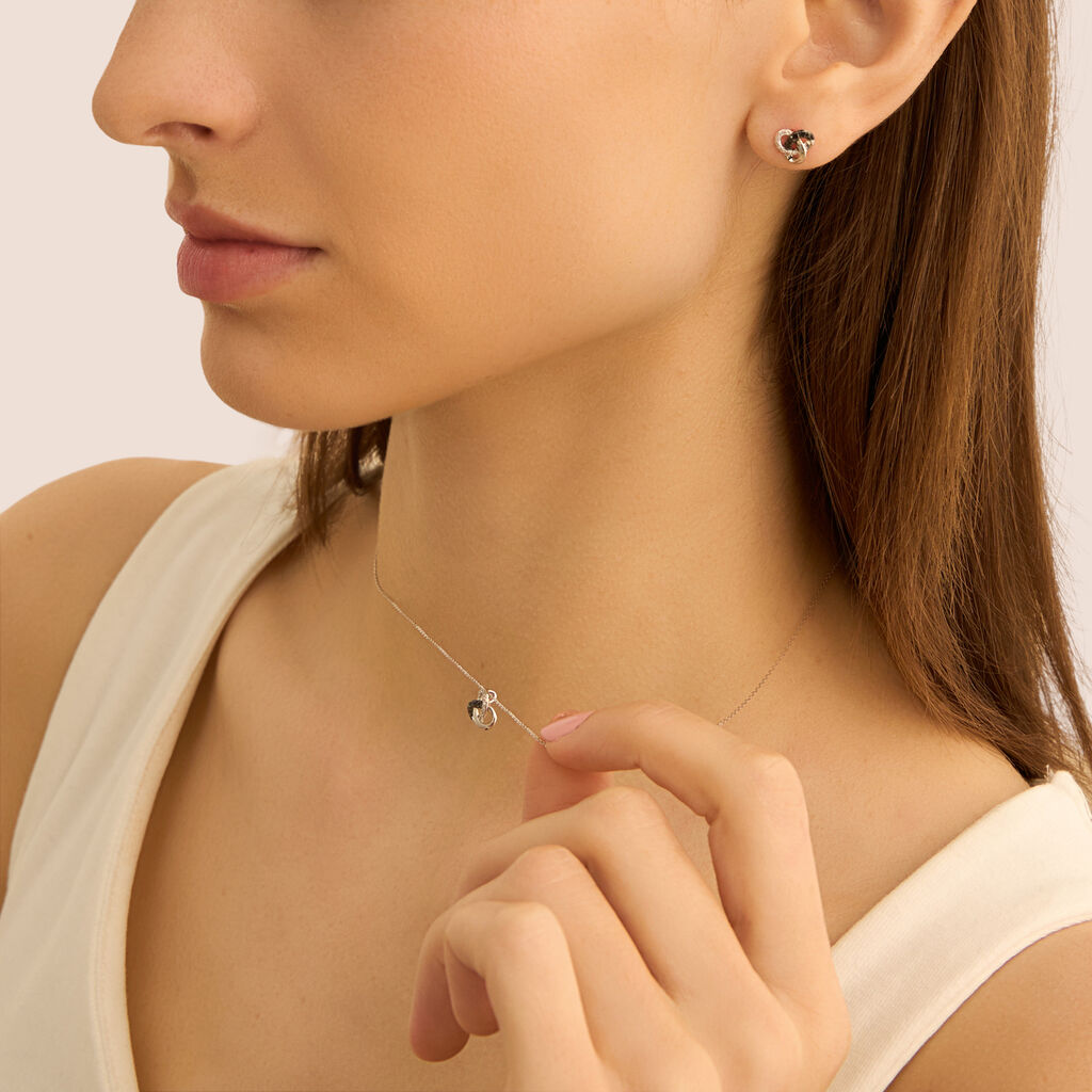 Orecchini Lobo Sophia Oro Bianco Diamante