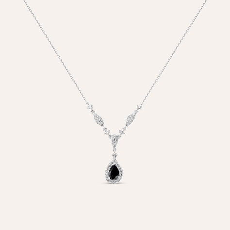 Collana Elizabeth Crown Oro Bianco Zaffiro Diamante - Collane Donna | Stroili