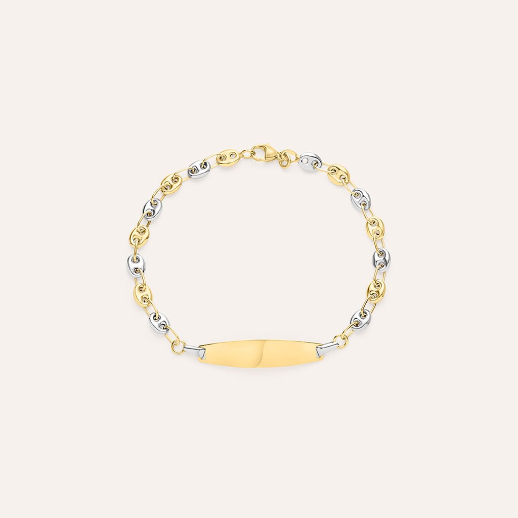 Bracciale Con Targhetta Holy Oro Bicolore