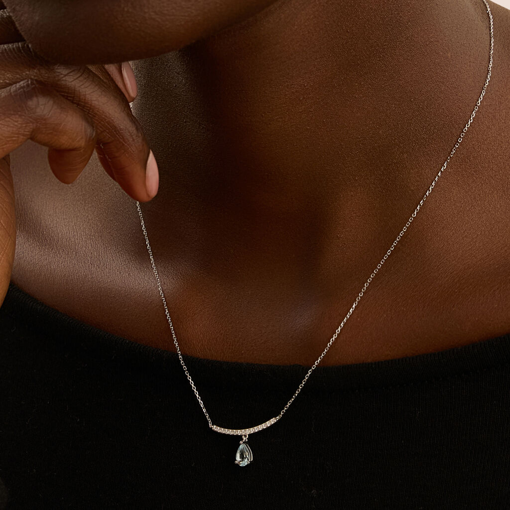 Collana Amélie Oro Bianco Topazio Cubic Zirconia