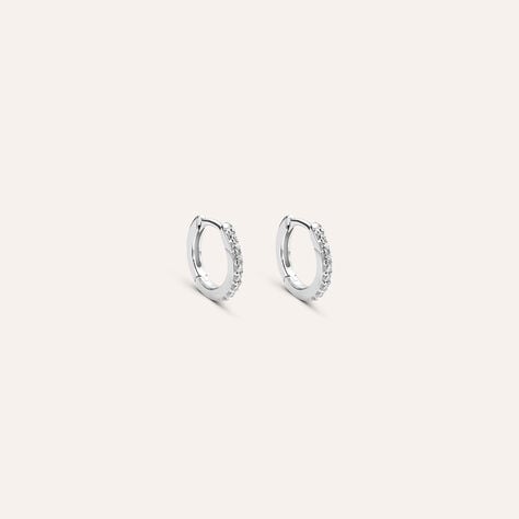 Orecchini A Cerchio Silver Elegance Argento Rodiato Cubic Zirconia - Gioielli Donna | Stroili