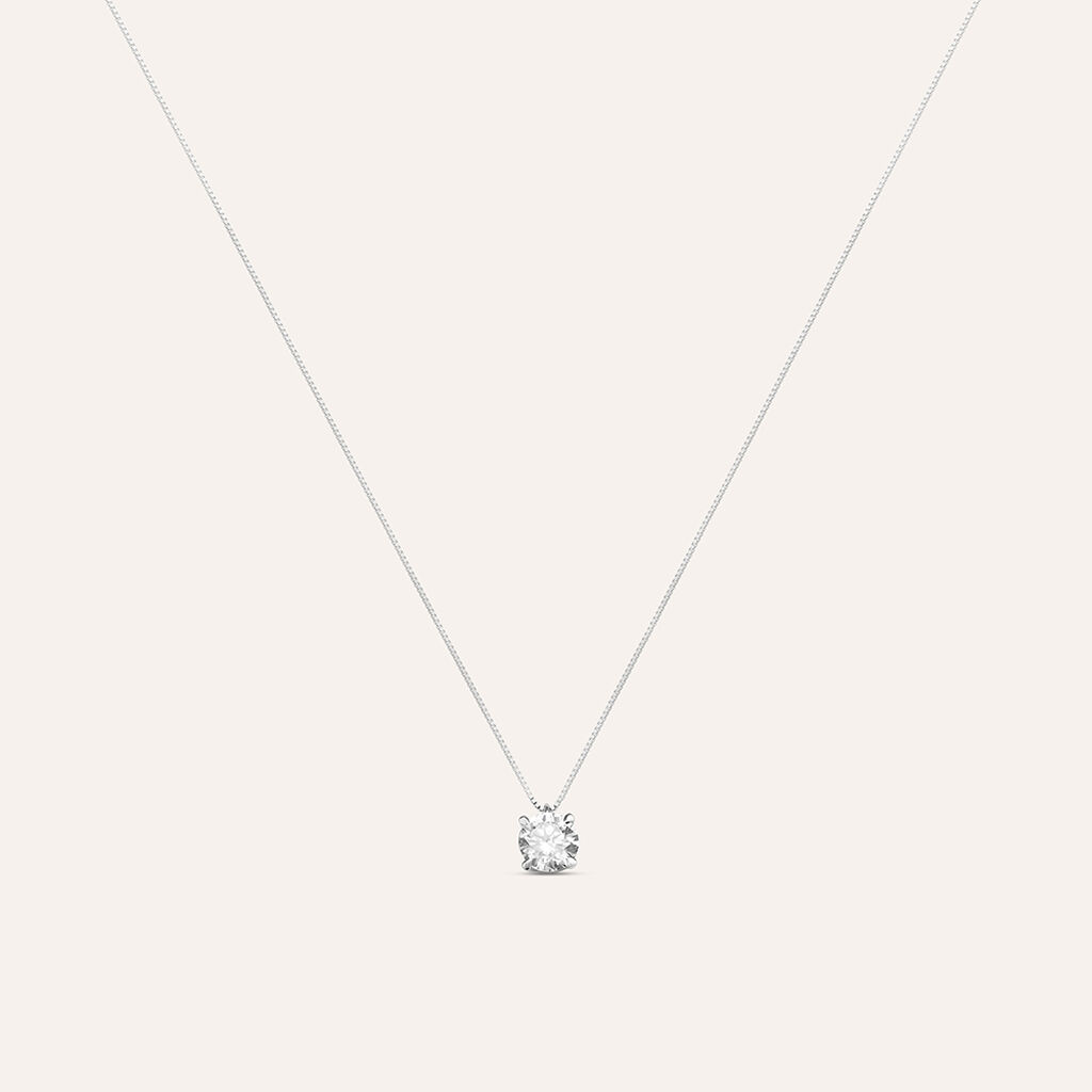 Collana Punto Luce Claire Oro Bianco Cubic Zirconia