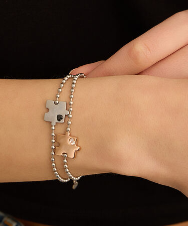 Bracciale Sunrise Acciaio Bicolore Bianco / Rosa Cristallo