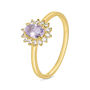 Anello Solitario Amélie Oro Giallo Ametista Cubic Zirconia