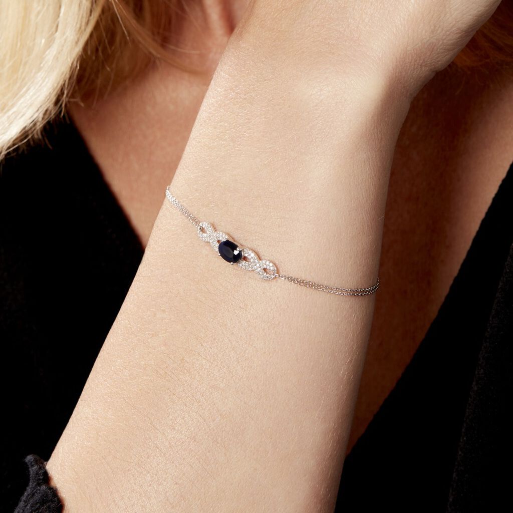 Bracciale Charlotte Oro Bianco Zaffiro Diamante - Bracciali Donna | Stroili