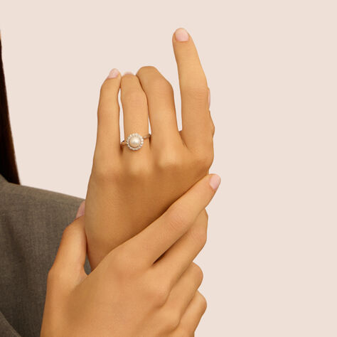 Anello Solitario Gold Pearls Oro Bianco Perla D'Acqua Dolce Diamante - Anelli con Pietre Donna | Stroili
