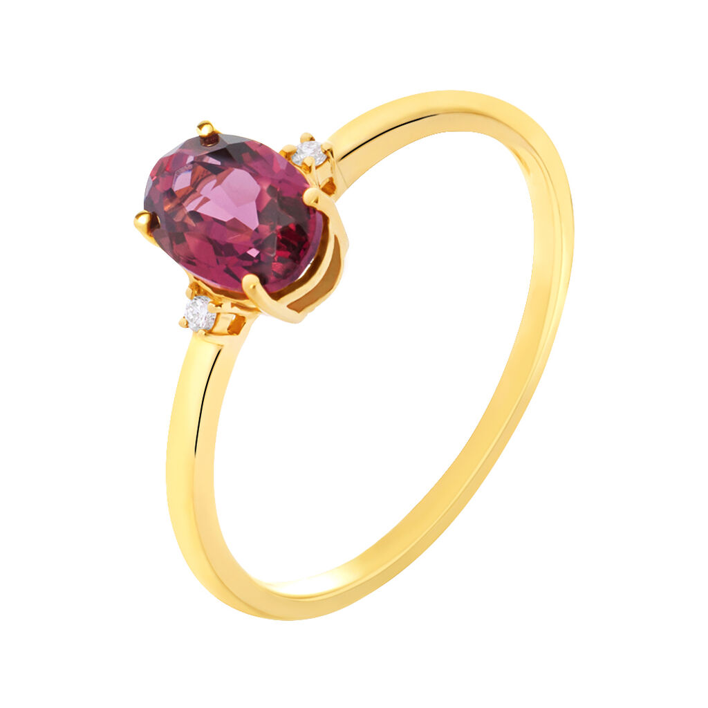 Anello Solitario Jasmine Oro Giallo Rodolite Diamante - Anelli con Pietre Donna | Stroili