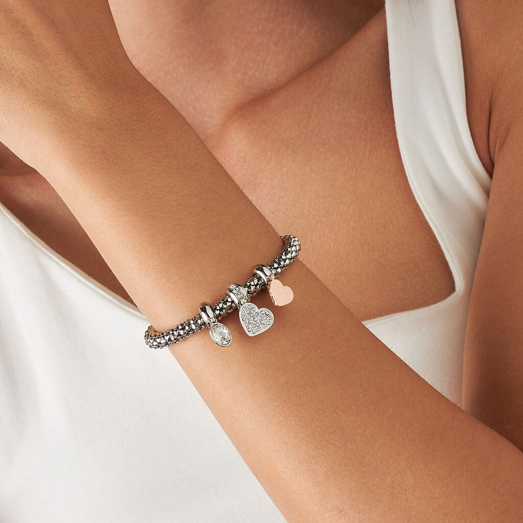 Bracciale Lady Chic Acciaio Bicolore Bianco / Rosa Cristallo - Bracciali Love Donna | Stroili