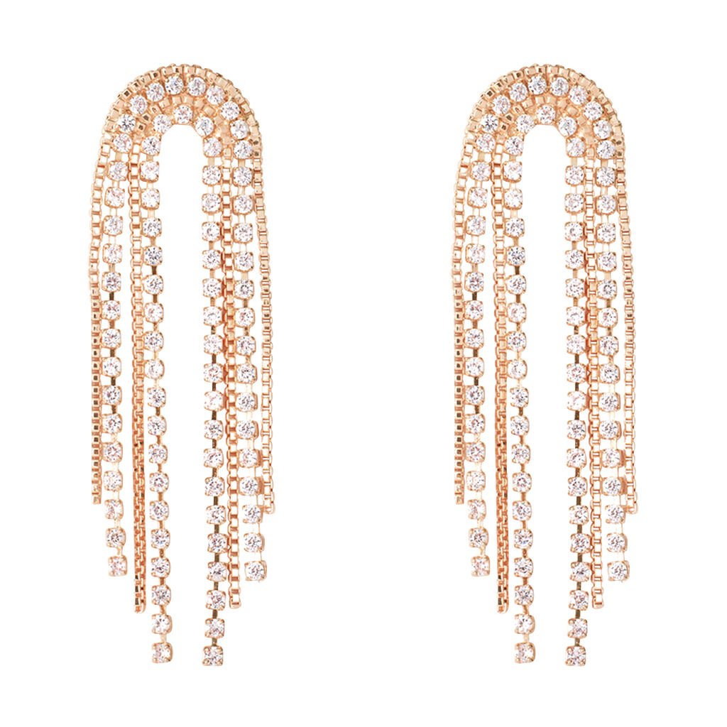Orecchini Pendenti Romantic Shine Ottone Rosa Cristallo - Orecchini Pendenti Donna | Stroili
