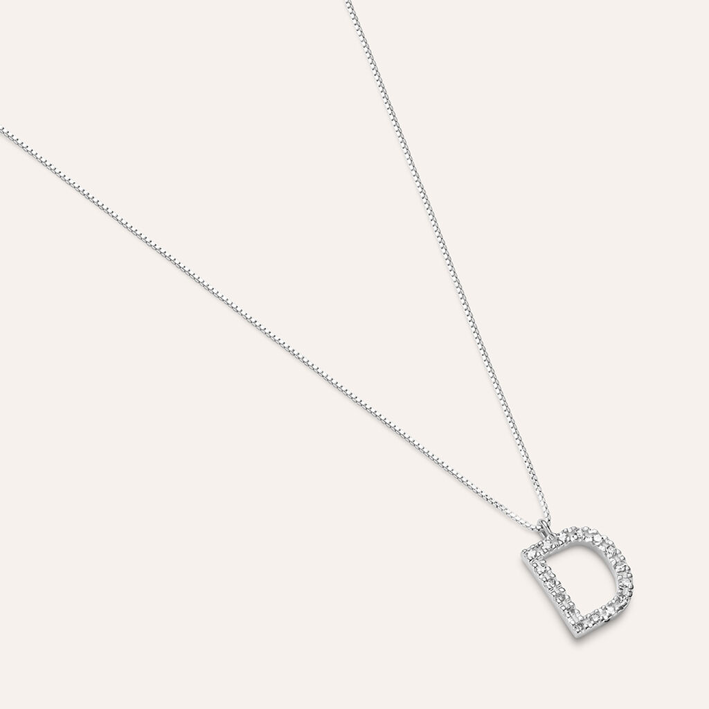 Collana Diamond Letters Oro Bianco Diamante - Collane Donna | Stroili