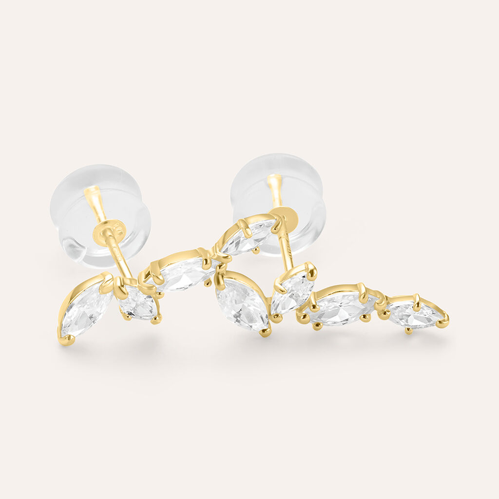 Orecchini Lobo Bon Ton Oro Giallo Cubic Zirconia