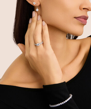 Orecchini Lobo Punto Luce Silver Elegance Argento Rodiato Cubic Zirconia