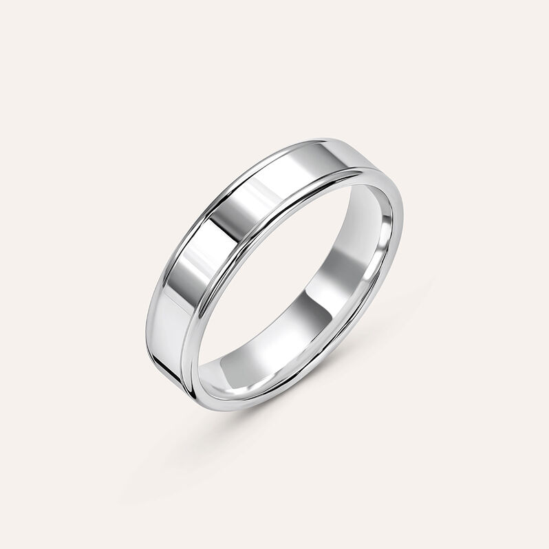 Fede Classica 4.5 mm Oro Bianco - Anelli con Incisione Uomo | Stroili