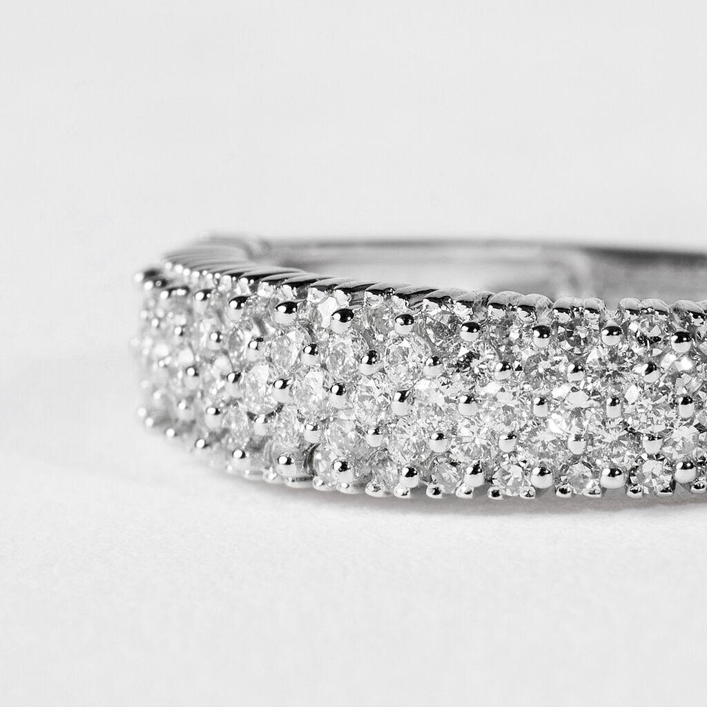Anello Fascia Sophia Oro Bianco Diamante - Anelli a Fascia Larga Donna | Stroili