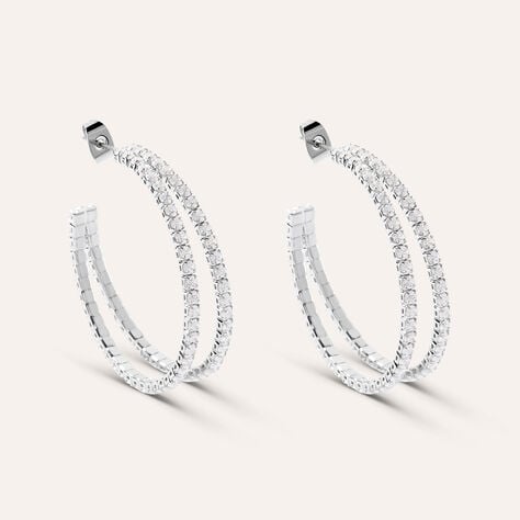 Orecchini A Cerchio Romantic Shine Metallo Cristallo - Orecchini a Cerchio Donna | Stroili
