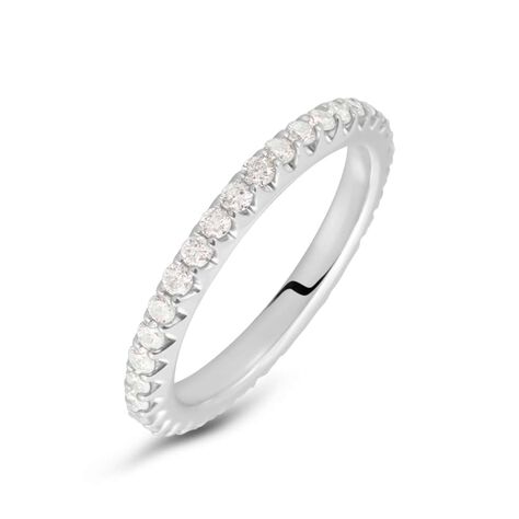 Fede Classica Eternity 2.4 mm Oro Bianco Diamante - Anelli con Incisione Donna | Stroili