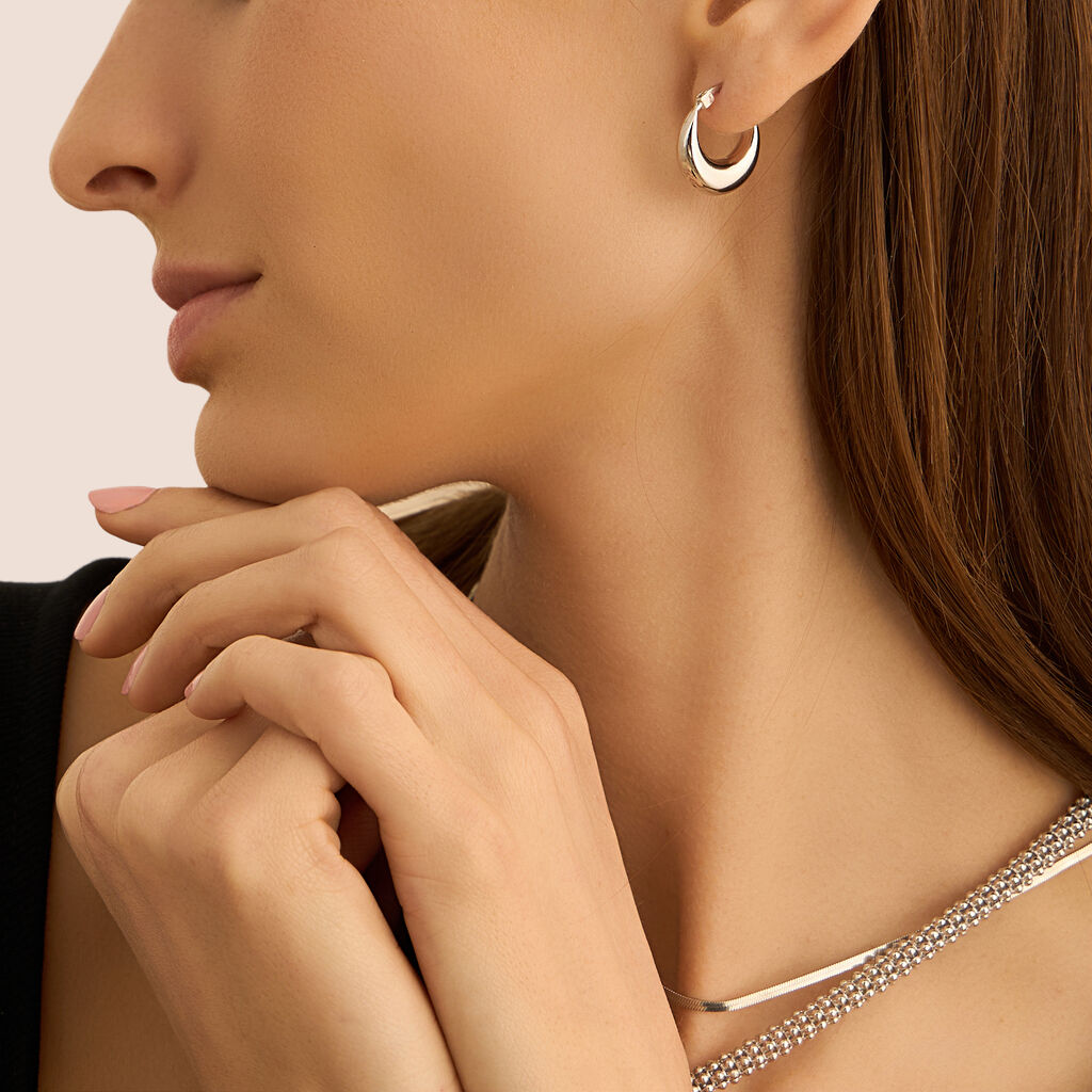 Orecchini A Cerchio Silver Collection Argento Rodiato