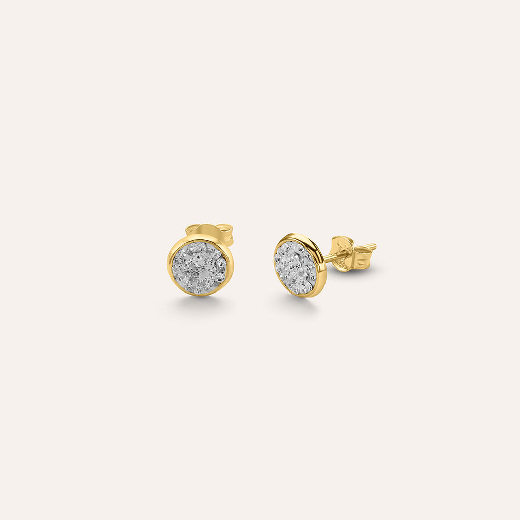 Orecchini Lobo Crystal Gold Oro Giallo Cristallo - Orecchini a Lobo Donna | Stroili