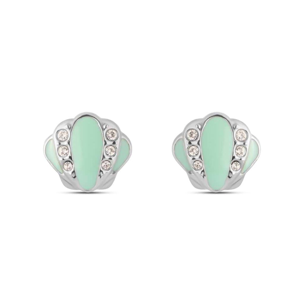 Orecchini a lobo Lady Sweet Acciaio Conchiglia e Cristalli - Orecchini a Lobo Donna | Stroili