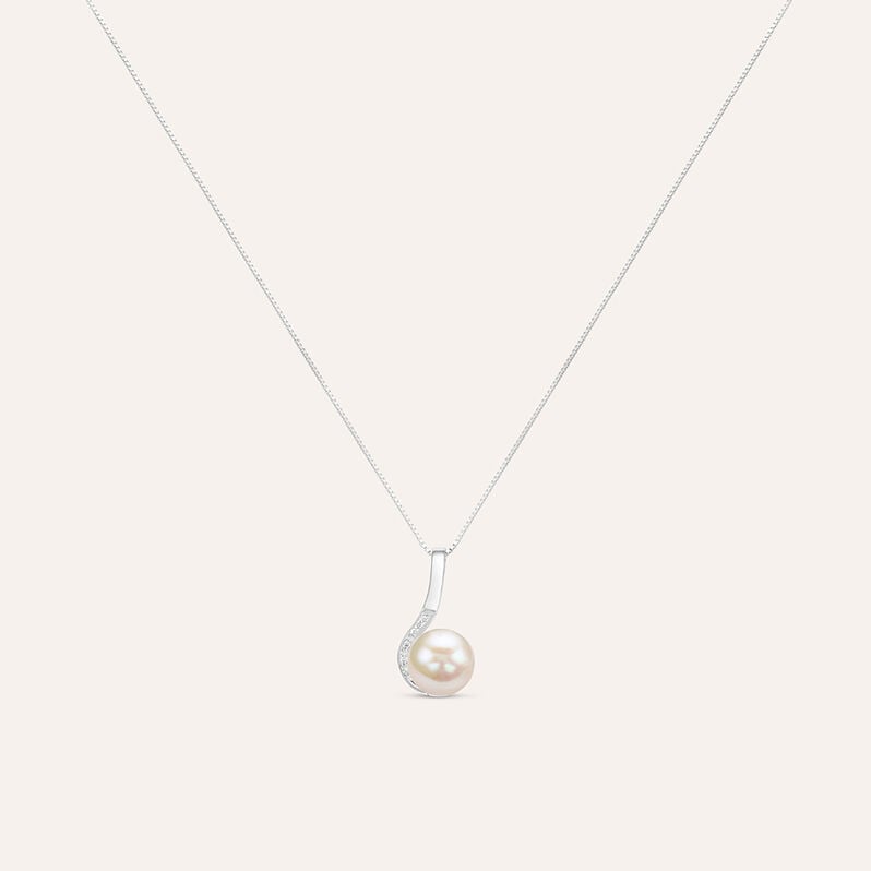 Collana Gold Pearls Oro Bianco Perla D'Acqua Dolce Diamante - Collane Donna | Stroili