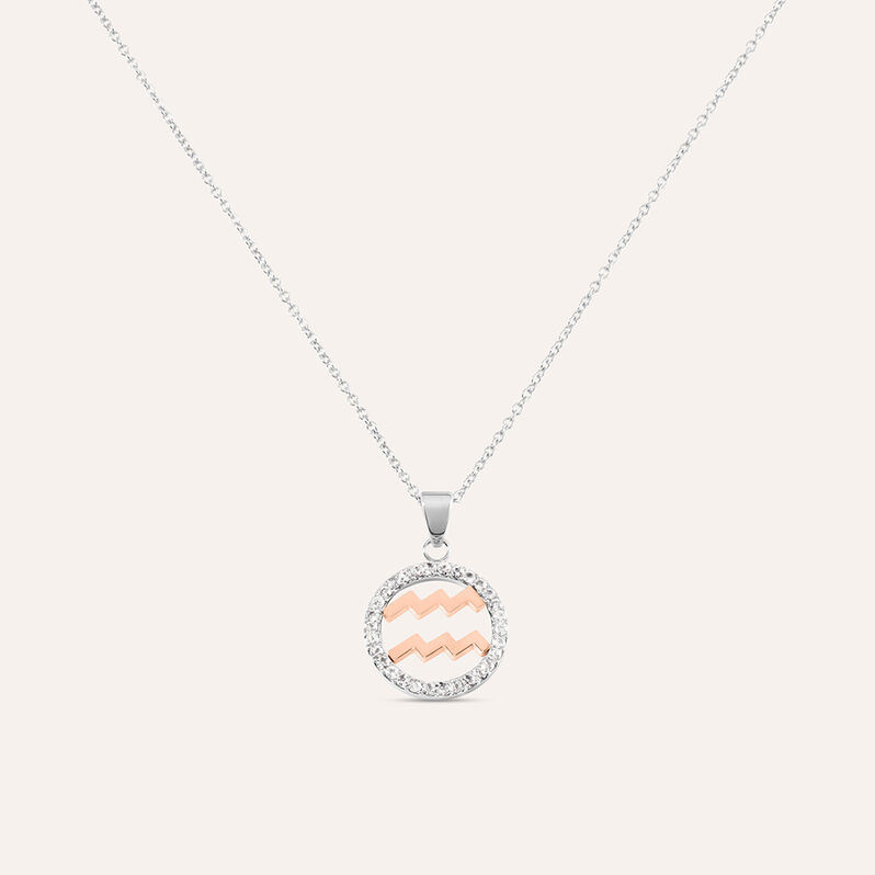 Collana Sunrise Acciaio Bicolore Bianco / Rosa Cubic Zirconia - Collane Donna | Stroili