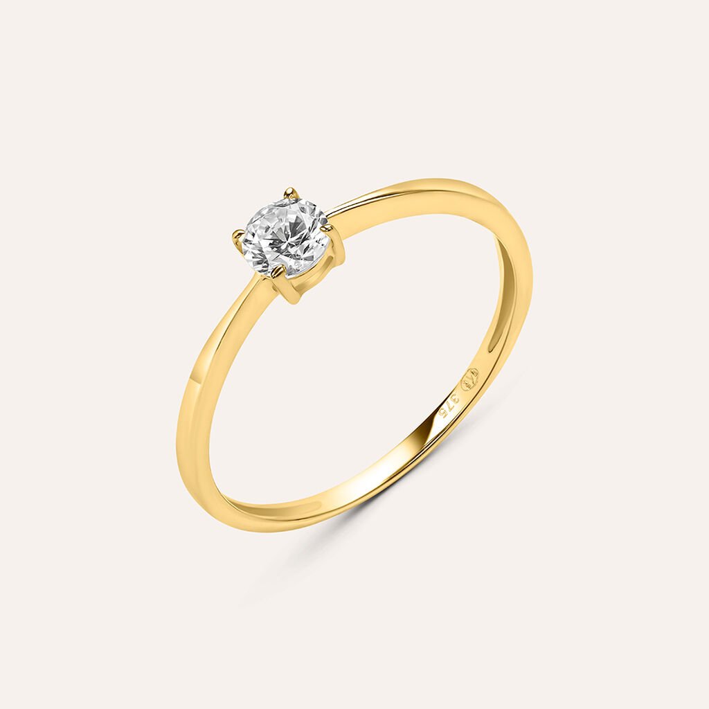 Anello Solitario Claire Oro Giallo Cubic Zirconia
