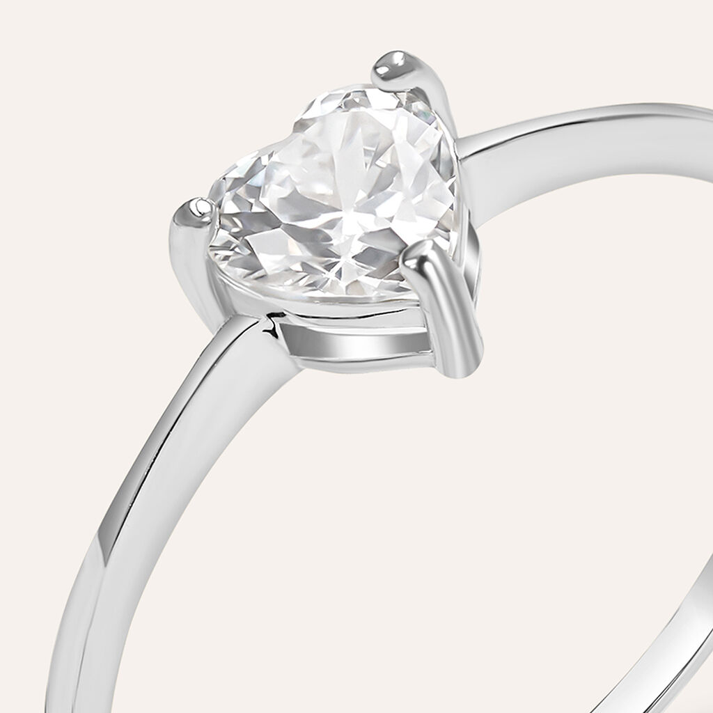 Anello Solitario Claire Oro Bianco Cubic Zirconia - Anelli con Pietre Donna | Stroili